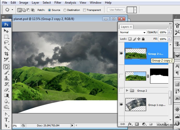 Castle in the Sky, castle in the clouds, dreamy landscape, mysterious, illustration, fantastic, rainbow effect in photoshop